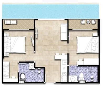 Apartment mit zwei Schlafzimmern — MBC Mai Khao Beach Condotel LUXURY APARTMENTs